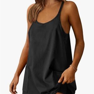 Black Sleeveless Romper with Pockets